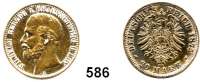 R E I C H S M Ü N Z E N,Braunschweig, Herzogtum Wilhelm 1831 - 1884 20 Mark 1875.  Jaeger 203.