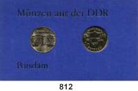 Deutsche Demokratische Republik,Thematische Sätze  Potsdam.  5 Mark  Sanssouci und Neues Palais.  Im Münzrahmen (blau) mit Aufschrift 