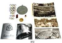 M E D A I L L E N,Olympiade L O T S L O T S L O T S Berlin 1936, Original-Anstecknadel (mehrfarbig, 3x 30 mm; 3x 44 mm); Deutschland, Anstecknadel