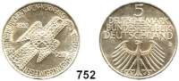 B U N D E S R E P U B L I K,  5 Mark 1952 D    Germanisches Museum.