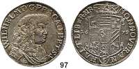 Deutsche Münzen und Medaillen,Anhalt - Bernburg - Harzgerode Wilhelm 1670 - 1709 2/3 Taler 1679, ohne Münzmeisterzeichen.  16,54 g.  Mann 838 m.  Dav. 216.