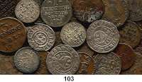 Deutsche Münzen und Medaillen,Anhalt LOTS       LOTS       LOTS 1 Heller 1766; 1 Pfennig 1746, 49, 51(2), 55, 57(2), 58, 60(2), 66(3), 76, 93, 94(2); 1 1/2 Pfennig 1747, 76(2); 3 Pfennig 1763, 60(2); 6 Pfennig 1750, 52, 55; 1/48 Taler 1794; Groschen 1618, 1622(2).  LOT 31 Stück.