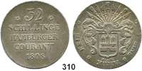 Deutsche Münzen und Medaillen,Hamburg, Stadt Französisch 1806 - 1814 32 Schilling 1808 HSK.  AKS 12.  Jg. 38.