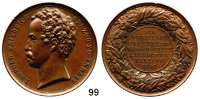 Deutsche Münzen und Medaillen,Anhalt - Dessau Leopold Friedrich 1817 - 1871 Kupfermedaille 1856 (Loos).  Medaille für Verdienst um Kunst und Wissenschaft (für Direktor Wirsing).  42,4 mm.  32,21 g.