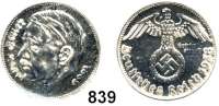 M E D A I L L E N,Personen Hitler, Adolf Versilberte Bronze-Fantasiemünze zu ? Reichsmark 1938. Kopf Adolf Hitlers links/ Reichsadler mit Hakenkreuz (wie 2 Reichsmarkstück 1936-1939). 25 mm. 8,08 g. Colbert-Hyder C 409.