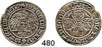 Deutsche Münzen und Medaillen,Brandenburg - Preußen Joachim I. gemeinsam mit Albrecht 1499 - 1513 Groschen 1501, Frankfurt (ohne Angabe der Münzstätte).  2,17 g.  Bahrfeldt 105.