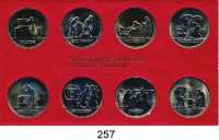 Deutsche Demokratische Republik,K U R S S Ä T Z E  Schadowfries-Satz. 1984  Mzz. A.  8 Kupfer-Nickel-Medaillen.  Im Originalrahmen (rot) 