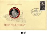 M E D A I L L E N,Personen Rubens, Peter Paul Silbermedaille 1977 (925 fein).  Zum 400. Geburtstag.  In Brief eingelegt.  40 mm.  20 g.