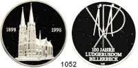 M E D A I L L E N,Städte Billerbeck Silbermedaille 1998 (999).  100 Jahre Ludgerus-Dom.  Domansicht.  40 mm.  20 g.