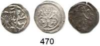 Deutsche Münzen und Medaillen,Brandenburg - Preußen LOTS     LOTS     LOTS LOT. von 3 Denaren.  Dannenberg 68, 95 und 111.  Bahrfeldt 237a, 192 und 565.