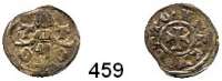 Deutsche Münzen und Medaillen,Brandenburg - Preußen Otto IV. und Otto V. sowie die anderen Markgrafen beider Linien 1267 - 1308 Denar 0,73 g.  Stehender Markgraf zwischen Buchstaben T-T und O-O. / Tatzenkreuz im Linienkreis, Umschrift.  Dannenberg 129 b.  Bahrfeldt 193 var.