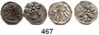Deutsche Münzen und Medaillen,Brandenburg - Preußen Ludwig der Römer 1352 - 1365, ab 1360 gemeinsam mit Otto VIII. LOT. von 4 Denaren.  Dannenberg 243, 244, 246 und 249.  Bahrfeldt 679, 690, 666 und 751.