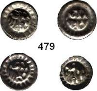 Deutsche Münzen und Medaillen,Brandenburg - Preußen Friedrich II. 1440 - 1470 LOT. von 4 Hohlpfennigen, Stendal.  Varianten zu Bahrfeldt 19.  
