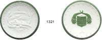 P O R Z E L L A N M Ü N Z E N,Spendenmünzen mit Talerbezeichnung Waldenburg Herbergstaler o.J.(1922) weiß, Rand, Stadtwappen, und die beiden Füllhörner mit den Blumen grün.  Jugend - Herberge.