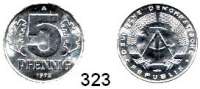 Deutsche Demokratische Republik,Kleinmünzen Proben -- Verprägungen -- Kuriositäten 5 Pfennig 1972 A.  Materialprobe.  Eisen (89 %) und Mangan (7%).  2,72 g.