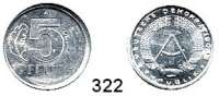 Deutsche Demokratische Republik,Kleinmünzen Proben -- Verprägungen -- Kuriositäten 5 Pfennig 1968 A.  Leicht dezentriert.  Teilweise außerhalb des Rings geprägt.  19,7 mm Ø