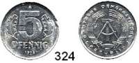 Deutsche Demokratische Republik,Kleinmünzen Proben -- Verprägungen -- Kuriositäten 5 Pfennig 1972 A.  Außerhalb des Rings geprägt.  20,1 mm Ø