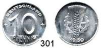 Deutsche Demokratische Republik,Kleinmünzen Proben -- Verprägungen -- Kuriositäten 10 Pfennig 1950 E.  Zaiendstück 8 mm.