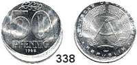 Deutsche Demokratische Republik,Kleinmünzen Proben -- Verprägungen -- Kuriositäten 50 Pfennig 1968 A.  Dezentriert 10 %.  Rand glatt.  1,94 g.