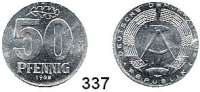 Deutsche Demokratische Republik,Kleinmünzen Proben -- Verprägungen -- Kuriositäten 50 Pfennig 1968 A.  Geprägt auf 10 Pfennig-Schrötling.  Rand glatt.  21,5 mm Ø.  1,49 g statt 2 g.