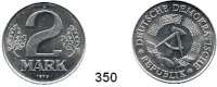 Deutsche Demokratische Republik,Kleinmünzen Proben -- Verprägungen -- Kuriositäten 2 Mark 1975 A.  Stempeldrehung 30 Grad.