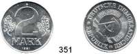 Deutsche Demokratische Republik,Kleinmünzen Proben -- Verprägungen -- Kuriositäten 2 Mark 1981 A.  Stempeldrehung 45 Grad.