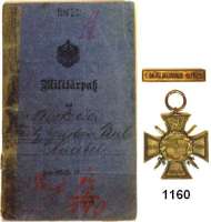 Orden, Ehrenzeichen, Militaria, Zeitgeschichte,Deutschland Deutsches Reich Militärpaß.  Reserve Infanterie-Regt. 99.  Eintrag 
