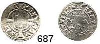 Deutsche Münzen und Medaillen,Pommern Bogislaw X. 1474 - 1523 Witten 1521, Stettin.  0,68 g.  Olding 15 a.