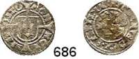 Deutsche Münzen und Medaillen,Pommern Bogislaw X. 1474 - 1523 Witten 1520, Stettin.  0,,61 und 0,79 g.  Olding 15 a.  LOT. 2 Stück.