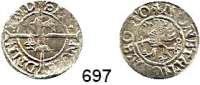 Deutsche Münzen und Medaillen,Rostock, Stadt  Schilling sundisch o.J. (1546/47-1550).  0,95 g.  Kunzel 11.