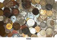 AUSLÄNDISCHE MÜNZEN,L  O  T  S     L  O  T  S     L  O  T  S  LOT. von 169 ausländischen Münzen.  Darunter 52 Silbermünzen (brutto 430 Gramm).
