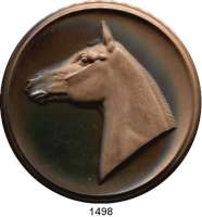 MEDAILLEN AUS PORZELLAN,Staatliche Porzellan-Manufaktur MEISSEN Meissen 1939 braun.  Reliefplakette des Pferdehengstes 
