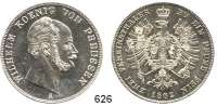 Deutsche Münzen und Medaillen,Preußen, Königreich Wilhelm I. 1861 - 1888 Vereinsdoppeltaler 1862 A.  Kahnt 391.  Olding 401.   AKS 95.  Jg. 94.  Thun 268.  Dav. 779.