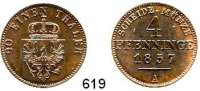 Deutsche Münzen und Medaillen,Preußen, Königreich Friedrich Wilhelm IV. 1840 - 1861 4 Pfennig 1857 A.  Olding 334.  AKS 89.  Jg. 53.