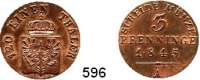 Deutsche Münzen und Medaillen,Preußen, Königreich Friedrich Wilhelm IV. 1840 - 1861 3 Pfennig 1845 A.  Olding 331.  AKS 90.  Jg. 48.