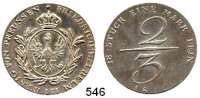 Deutsche Münzen und Medaillen,Preußen, Königreich Friedrich Wilhelm III. 1797 - 1840 2/3 Taler 1810.  Kahnt 360.  Olding 178.  AKS 19.  Jg. 187.