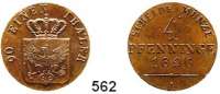 Deutsche Münzen und Medaillen,Preußen, Königreich Friedrich Wilhelm III. 1797 - 1840 4 Pfennig 1826 A.  Olding 188.  AKS 32.  Jg. 45.