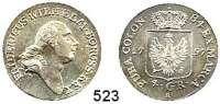 Deutsche Münzen und Medaillen,Preußen, Königreich Friedrich Wilhelm II. 1786 - 1797 1/6 Taler (4 Groschen) 1797 A.  Olding 5.  Jg. 21.
