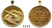 M E D A I L L E N,Weltkrieg  Bronzemedaille mit angeprägter Öse 1914.  Auf den 42 cm Mörser 