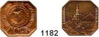 Notmünzen; Marken und Zeichen,0 Thann (Elsaß) 10 Centimes 1918.  Kupferabschlag zu Funck 538.1.