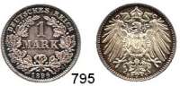 R E I C H S M Ü N Z E N,Kleinmünzen  1 Mark 1896 F.  Jaeger 17.