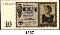 P A P I E R G E L D,R E I C H S B A N K  50 Reichsmark 30.3.1933 (Büge, sonst kassenfrisch).  F/N:19556164.  20 Reichsmark 16.6.1939.  