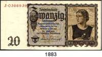 P A P I E R G E L D,R E I C H S B A N K  20 Reichsmark 16.6.1939.  