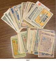 P A P I E R G E L D   -   N O T G E L D,L O T S    L O T S    L O T S  LOT. von 99 meist verschiedenen Großgeldscheinen.  Überwiegend aus der Inflationszeit.  Dabei einige Reichsbahn- und Länderbanknoten (diese ab 1900).
