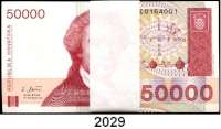 P A P I E R G E L D,AUSLÄNDISCHES  PAPIERGELD Kroatien 50.000 Dinara 30.5.1993.  Pick 26 a.  LOT. 100 Scheine mit fortlaufenden Nummern.