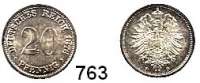 R E I C H S M Ü N Z E N,Kleinmünzen  20 Pfennig 1876 D.  Jaeger 5.
