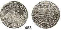 Deutsche Münzen und Medaillen,Brandenburg - Preußen Georg Wilhelm 1619 - 1640 Ort (1/4 Taler) 1623, Königsberg.  6.4 g.  Olding 41 a.