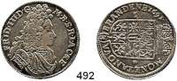 Deutsche Münzen und Medaillen,Brandenburg - Preußen Friedrich III. (I.) 1688 - 1701 (1713) 1/3 Taler (1/2 Gulden) 1691 LC-S, Berlin.  8,45 g.  v.S. 366.  Stempeldrehung 90 Grad.