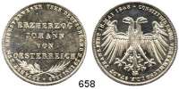 Deutsche Münzen und Medaillen,Frankfurt am Main Freie Stadt 1814 - 1866 Doppelgulden 1848.  Erzherzog Johann von Österreich.  Kahnt 176 a.  AKS 39.  Jg. 46.  Thun 135.  Dav. 644.