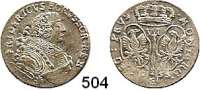 Deutsche Münzen und Medaillen,Preußen, Königreich Friedrich II. der Große 1740 - 1786 6 Gröscher 1755 E, Königsberg.  2,88 g.  Kluge 225.1 A/a.   v.S. 1058.  Olding 206 c.